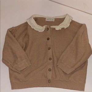 Quincy Mae Cardigan with Ruffled Collar